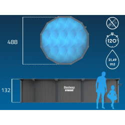 Piscina cu cadru Bestway Hydrium 561CUBW (Grey/Blue) Thumb