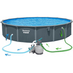 Piscina cu cadru Bestway Hydrium 561RPBW (Grey/Blue) Thumb