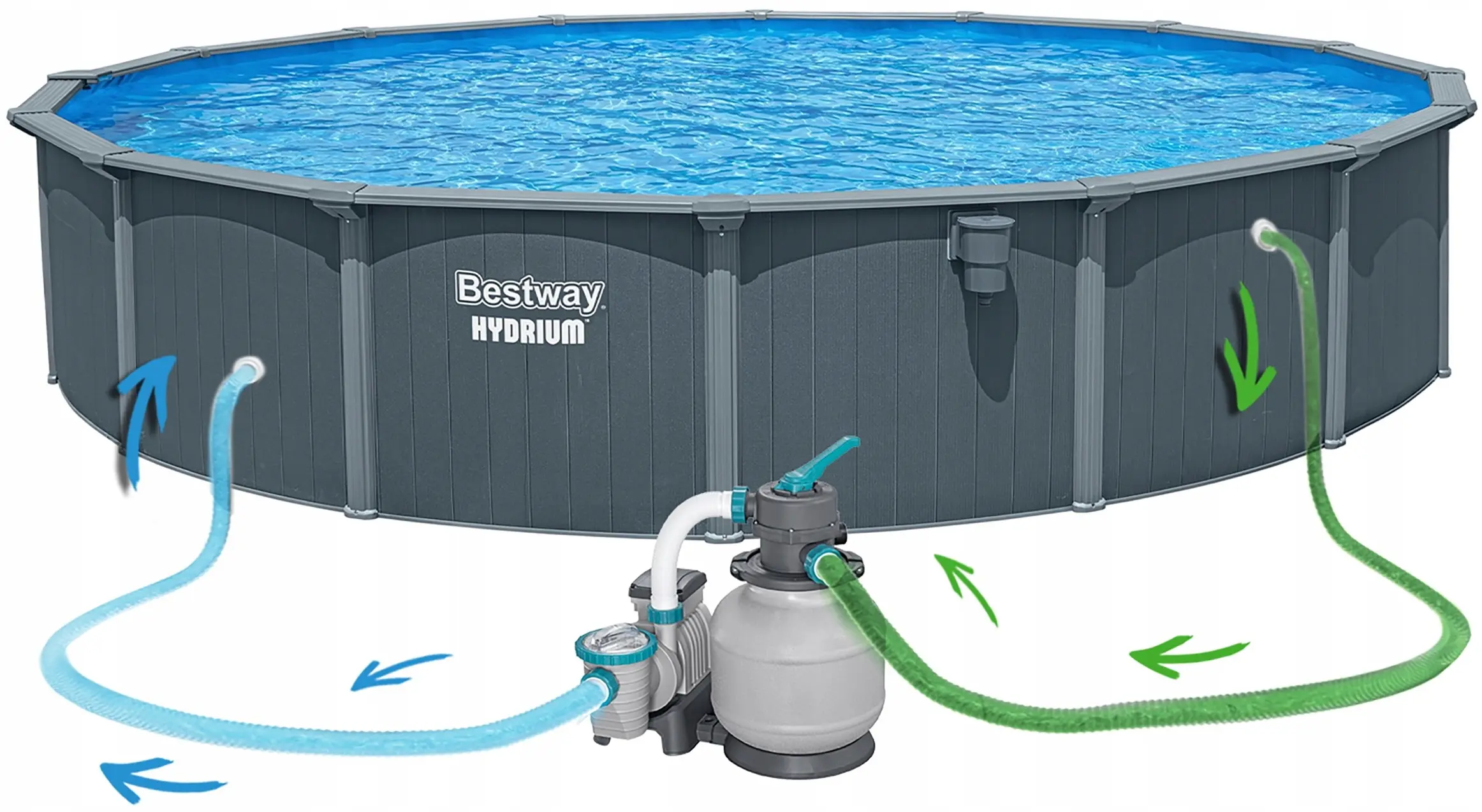 Piscina cu cadru Bestway Hydrium 561RPBW (Grey/Blue) - 3