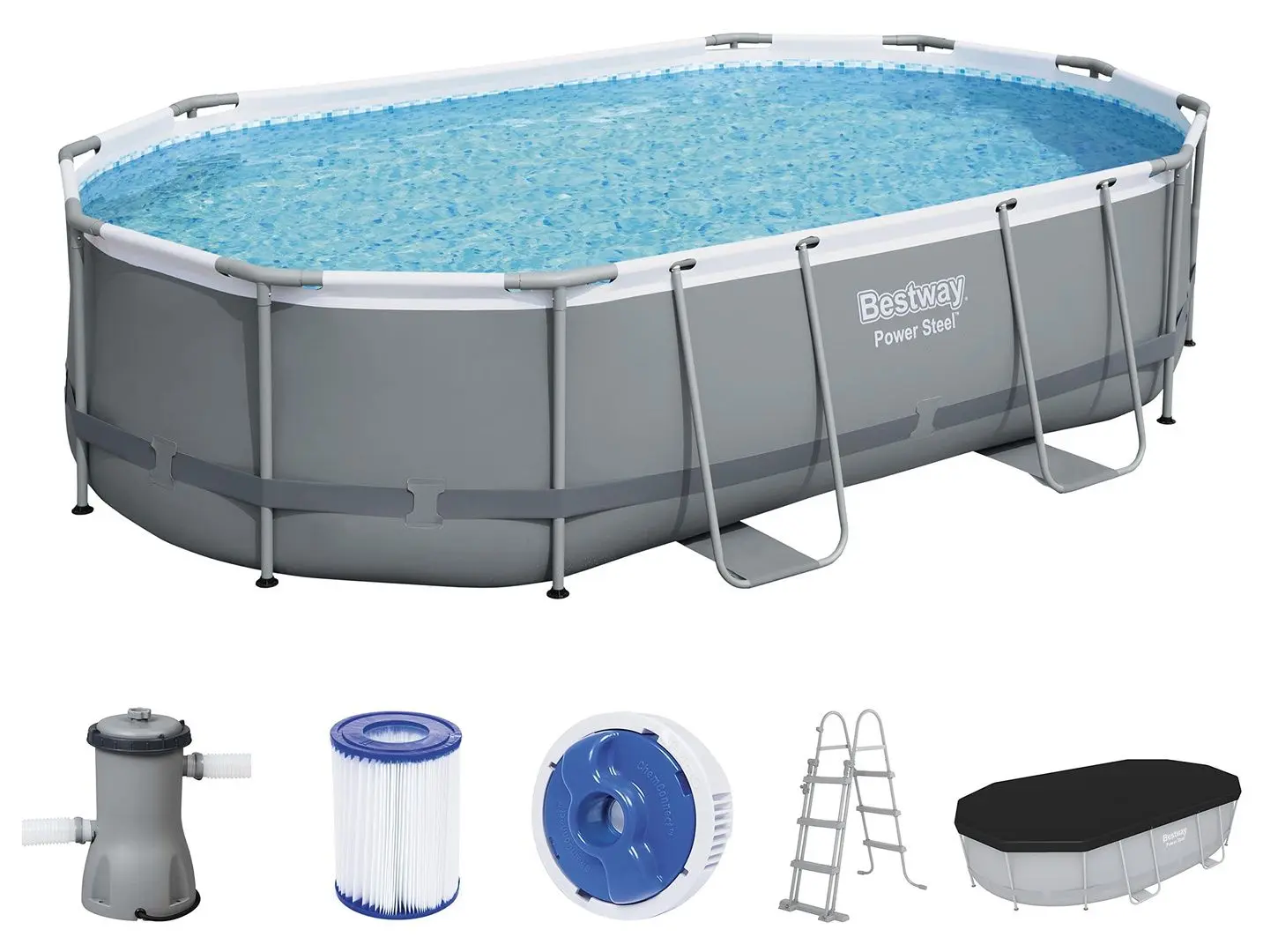 Piscina cu cadru Bestway Power Steel 56448 (Grey)