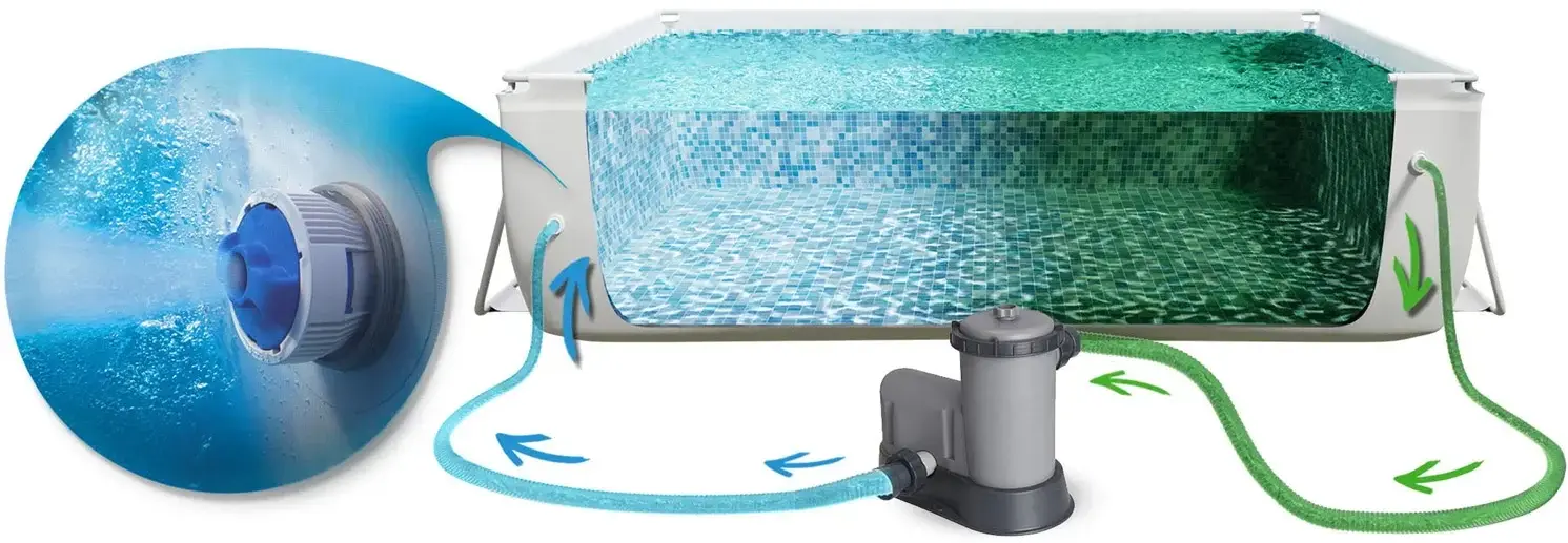 Piscina cu cadru Bestway Power Steel 56465N-17W1 (Grey/Blue) - 11