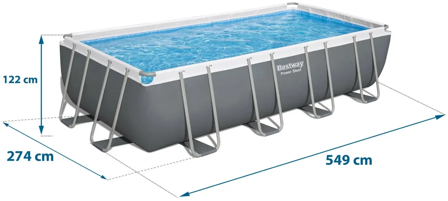 Piscina cu cadru Bestway Power Steel 56465N-17W1 (Grey/Blue) - 8