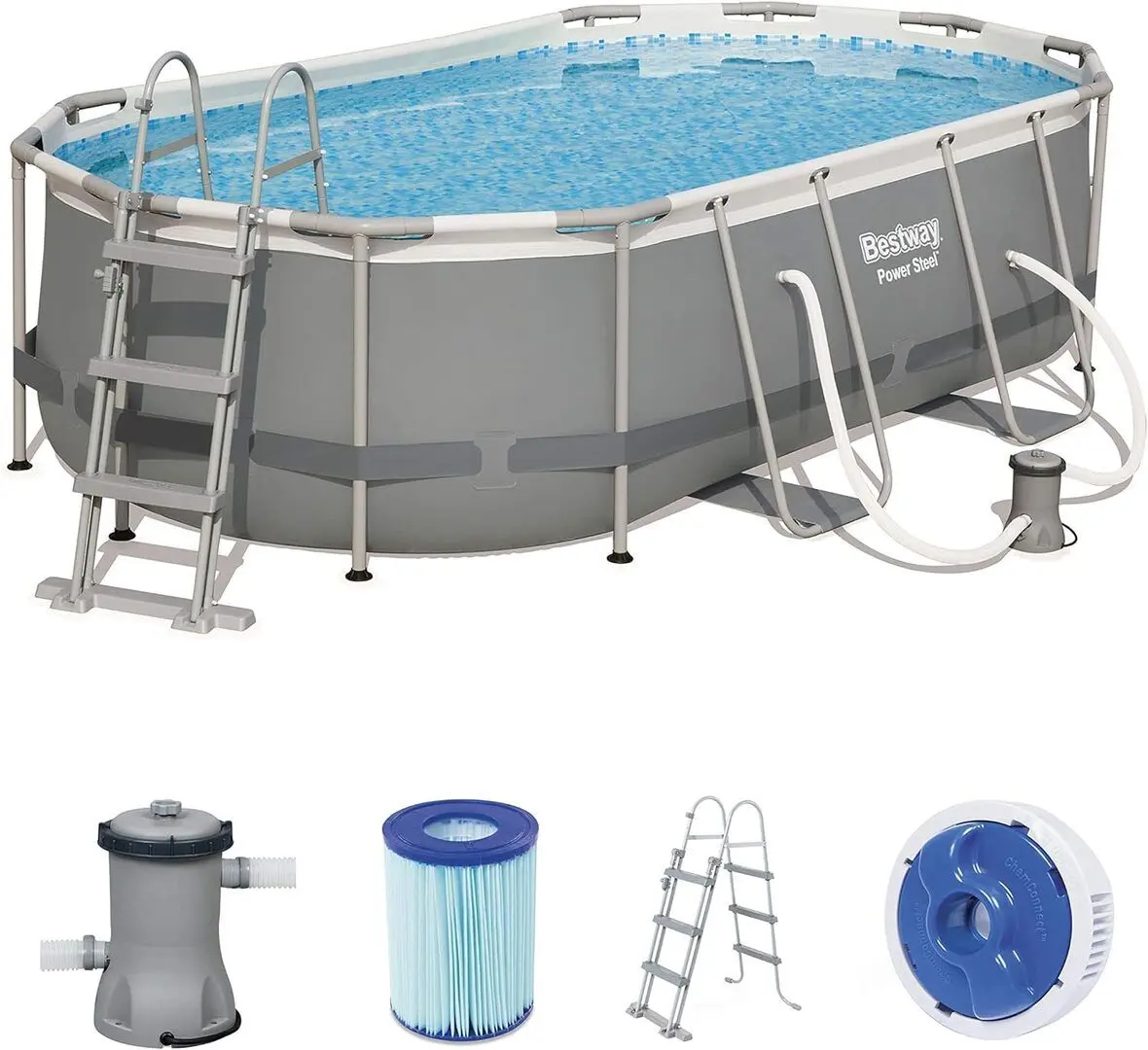 Piscina cu cadru Bestway Power Steel 56620 (Grey) - 7