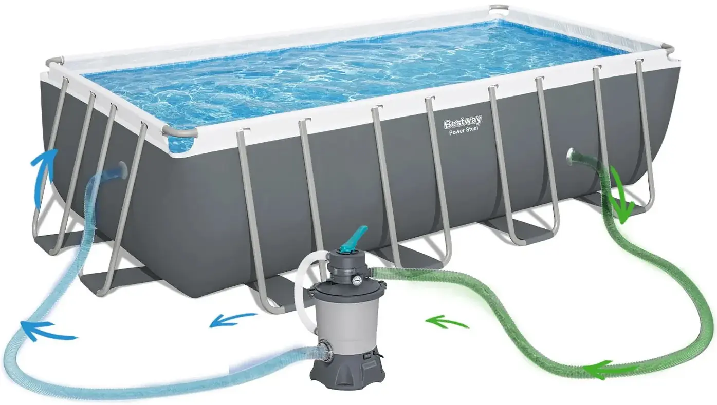 Piscina cu cadru Bestway Power Steel 56671N-17W1 (Grey/Blue) - 6