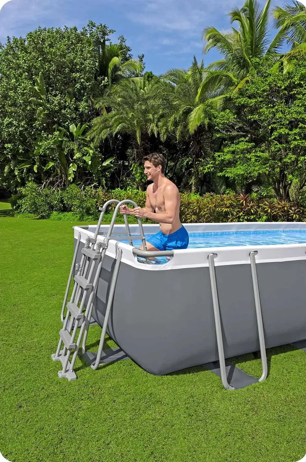 Piscina cu cadru Bestway Power Steel 56671N-17W1 (Grey/Blue) - 8