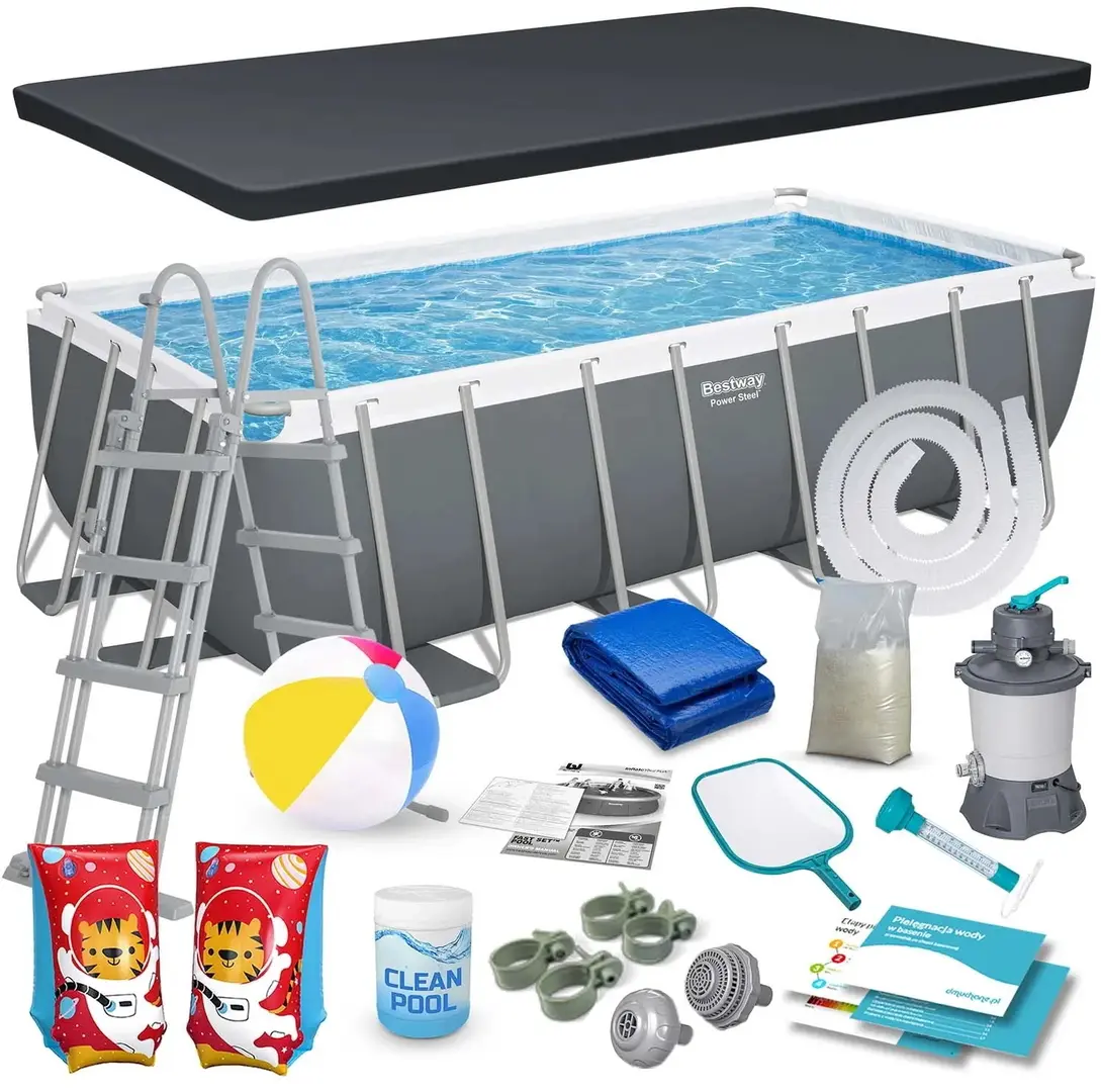 Piscina cu cadru Bestway Power Steel 56671N-17W1 (Grey/Blue)