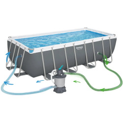 Piscina cu cadru Bestway Power Steel 56671N (Grey/Blue) Thumb