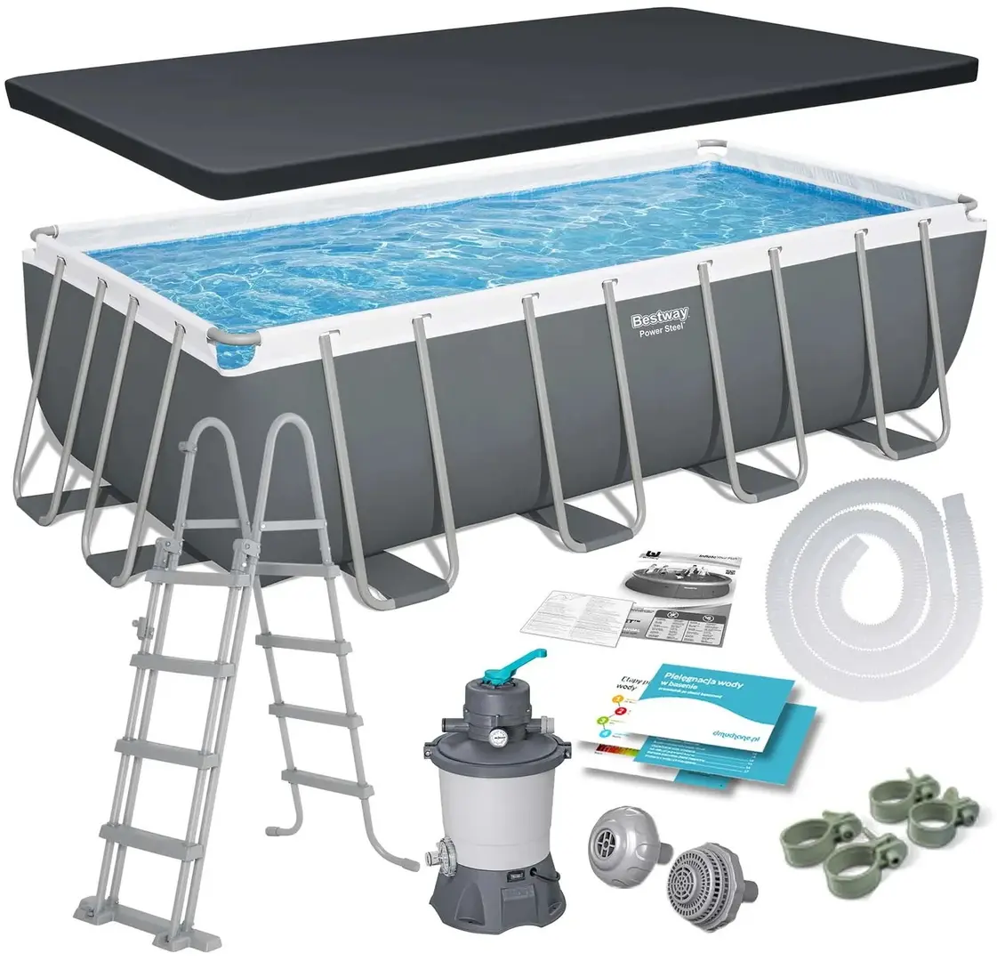 Piscina cu cadru Bestway Power Steel 56671N (Grey/Blue)