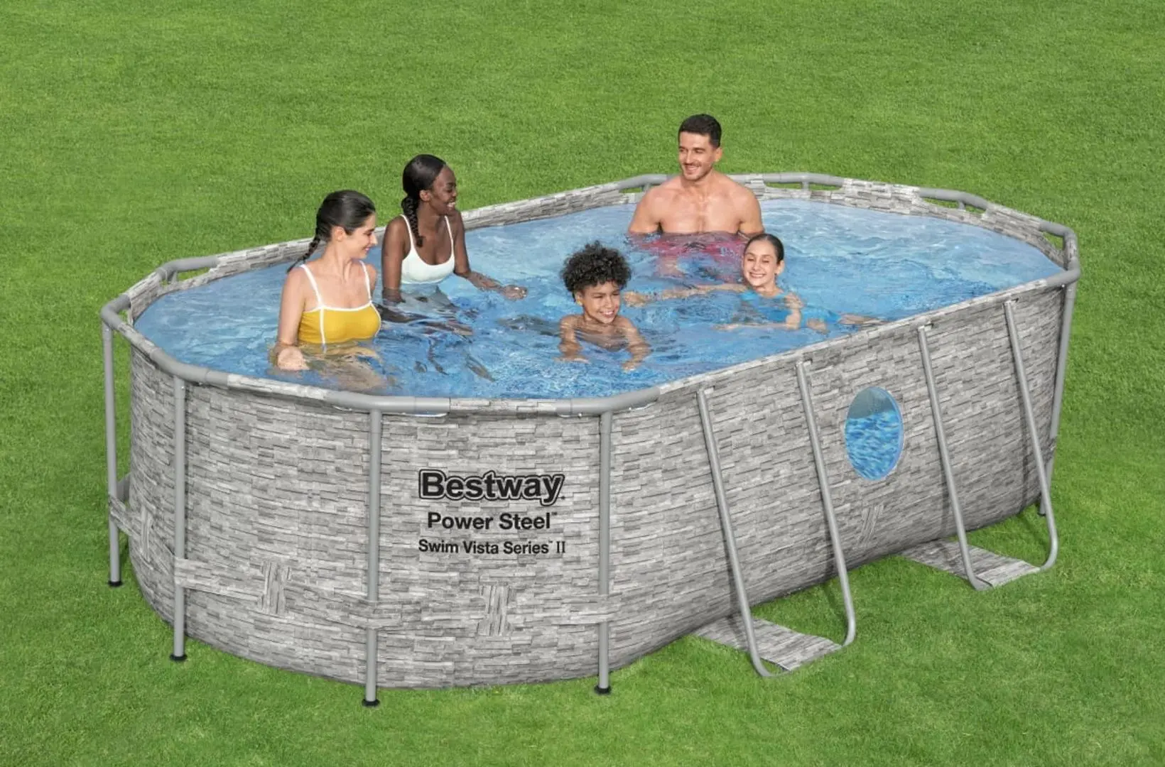 Piscina cu cadru Bestway Power Steel 56714 BW (Grey)