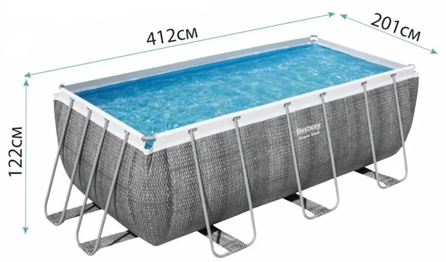 Каркасный бассейн Bestway Power Steel 56722BW (Grey) - 4