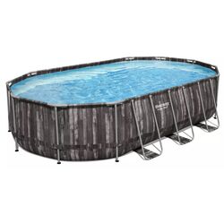 Piscina cu cadru Bestway Power Steel Oval 5611RBW (Grey)