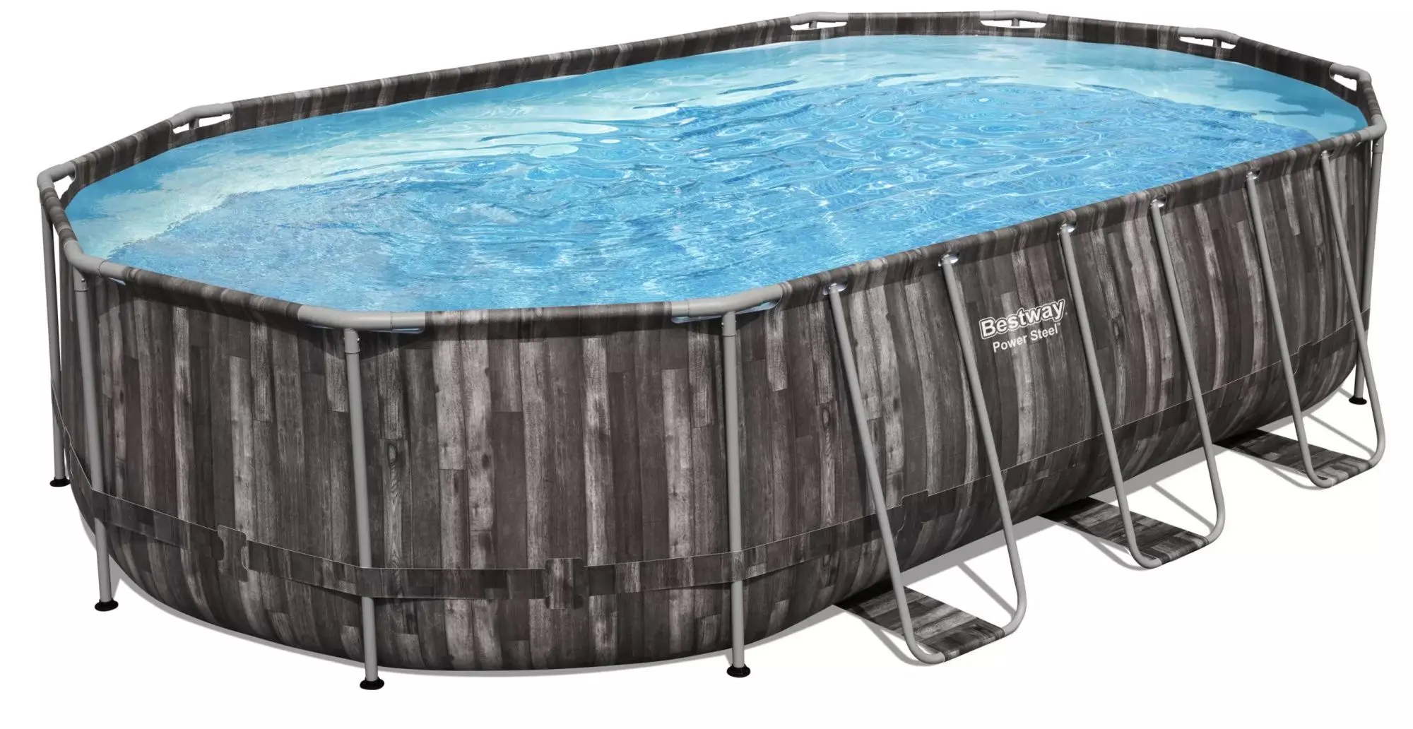 Каркасный бассейн Bestway Power Steel Oval 5611RBW (Grey)