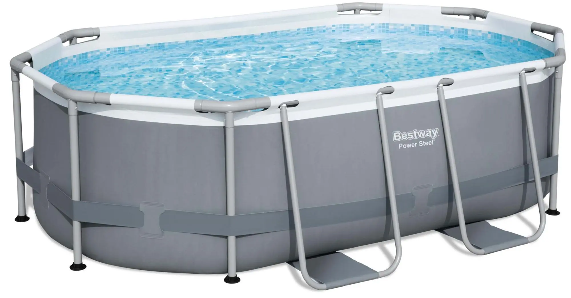 Каркасный бассейн Bestway Power Steel Oval 5614ABW (Grey)
