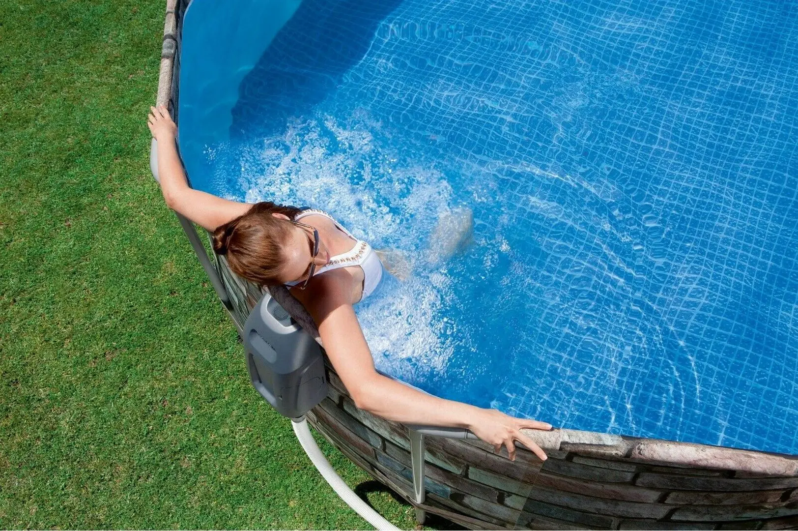 Каркасный бассейн Bestway Power Steel Oval 56719BW (Grey)