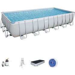 Piscina cu cadru Bestway Power Steel Rectangular 56475 (Grey) Thumb
