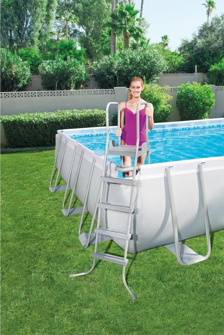 Piscina cu cadru Bestway Power Steel Rectangular 56475 (Grey)