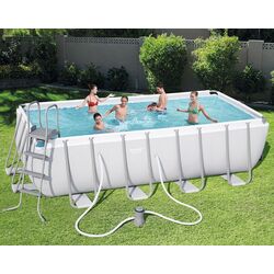 Piscina cu cadru Bestway Power Steel Rectangular 56670 (Grey) Thumb