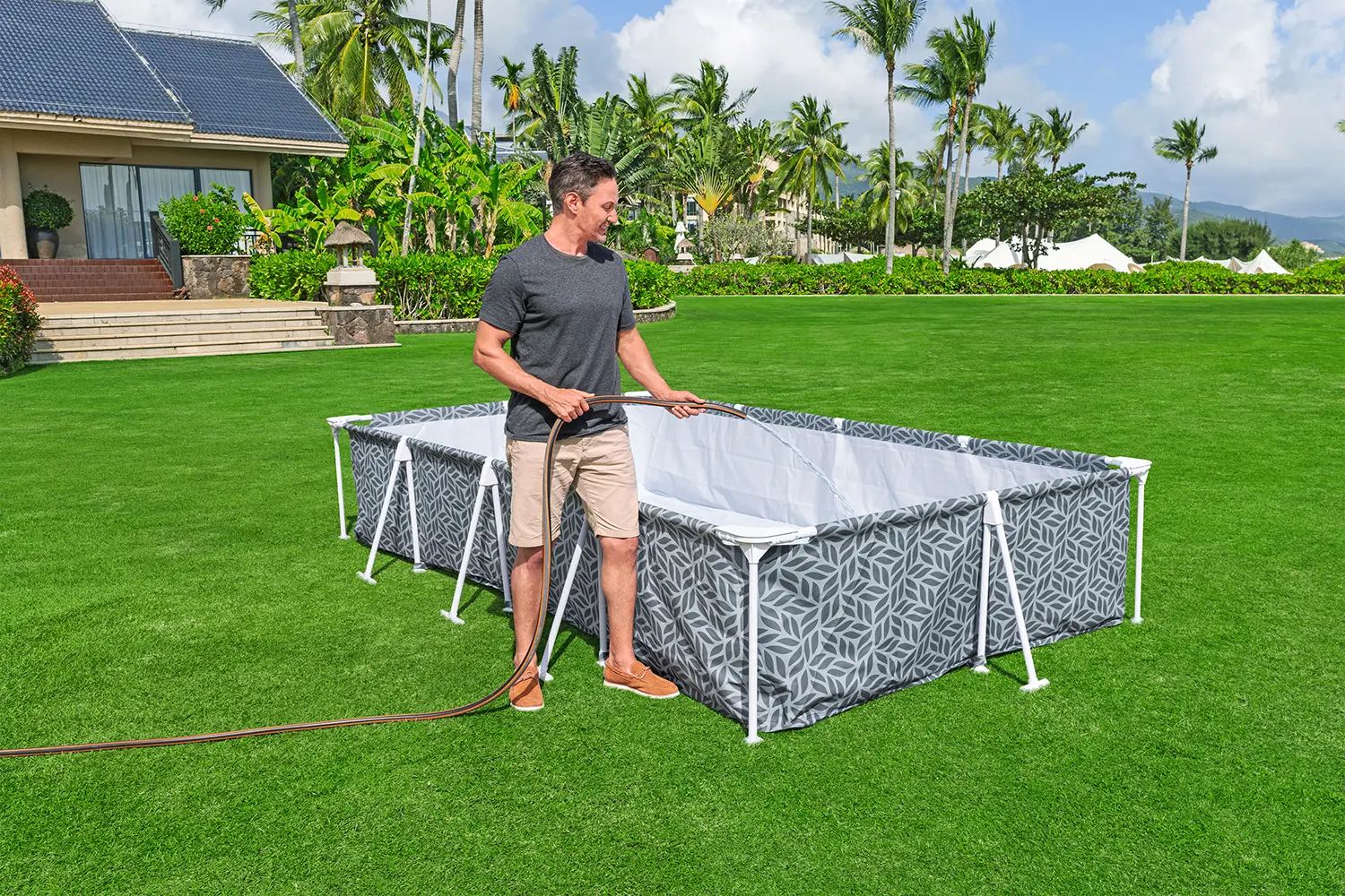 Каркасный бассейн Bestway Steel Pro 561FV Set (Grey)