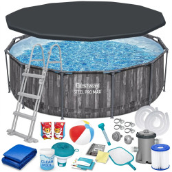 Каркасный бассейн Bestway Steel Pro Max 5614X-17W1 (Grey/Blue)