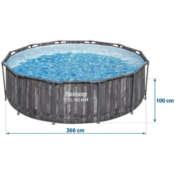 Каркасный бассейн Bestway Steel Pro Max 5614X-17W1 (Grey/Blue) Thumb
