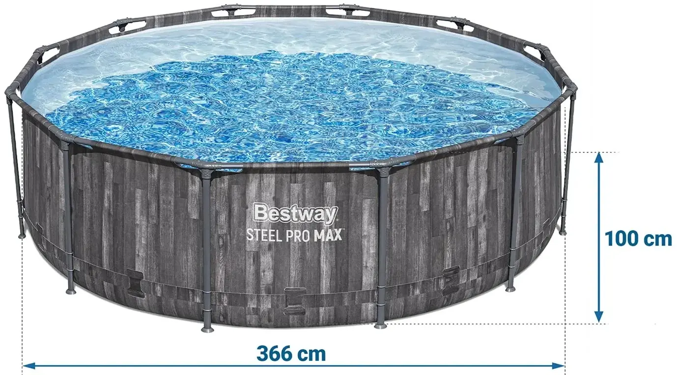 Каркасный бассейн Bestway Steel Pro Max 5614X-17W1 (Grey/Blue) - 5