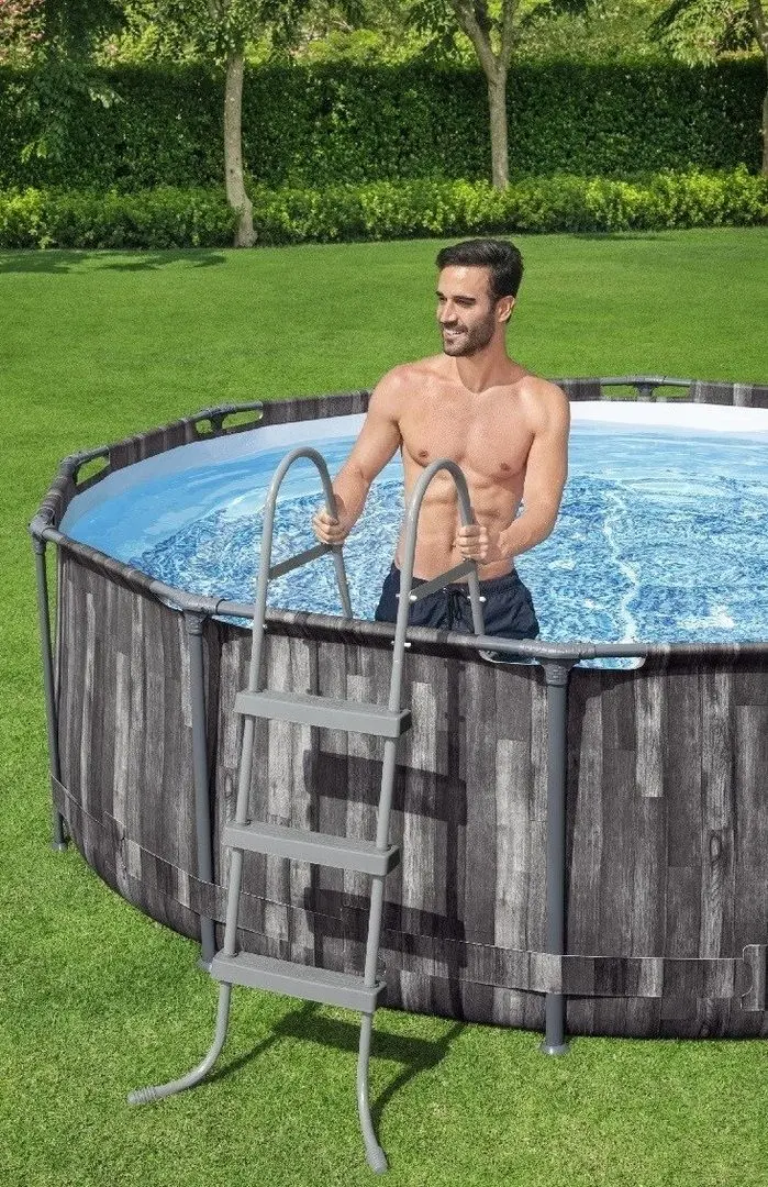 Каркасный бассейн Bestway Steel Pro Max 5614X BW (Dark Grey)