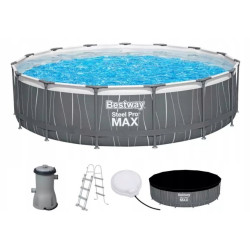 Piscina cu cadru Bestway Steel Pro Max 561GDBW (Grey/Blue) Thumb