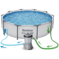 Каркасный бассейн Bestway Steel Pro Max 56408 (White/Blue) Thumb