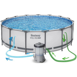 Каркасный бассейн Bestway Steel Pro Max 56438-17W1 (White/Blue) Thumb