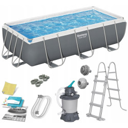 Piscina cu cadru Bestway Steel Pro Max 56442BW (Grey/Blue) Thumb