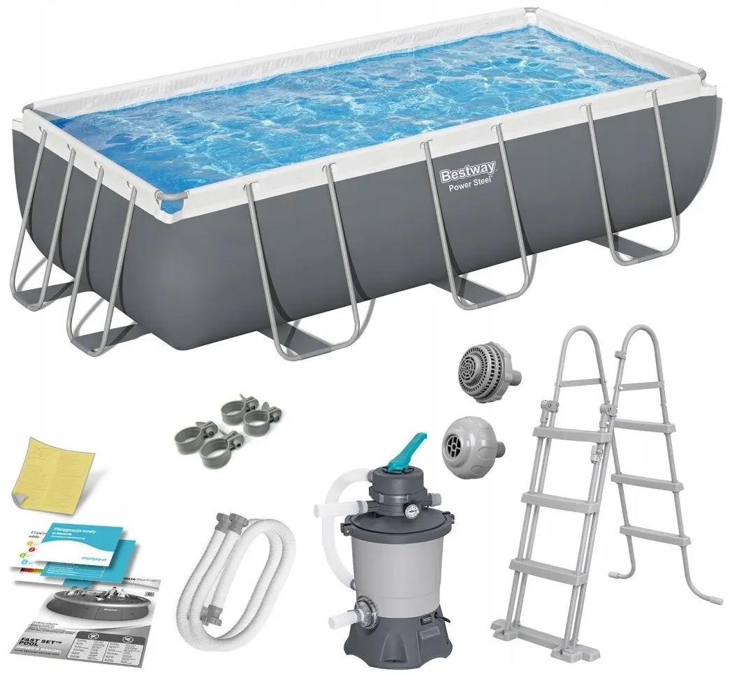 Piscina cu cadru Bestway Steel Pro Max 56442BW (Grey/Blue) - 3