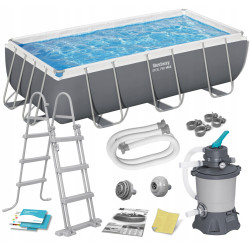Piscina cu cadru Bestway Steel Pro Max 56442BW (Grey/Blue) Thumb