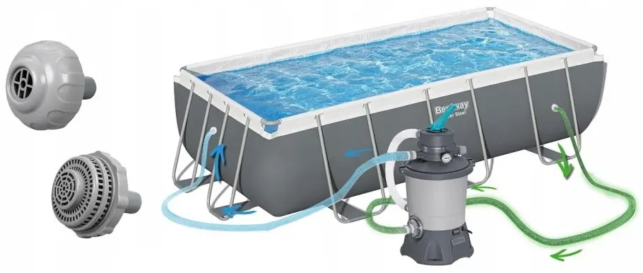 Piscina cu cadru Bestway Steel Pro Max 56442BW (Grey/Blue) - 10