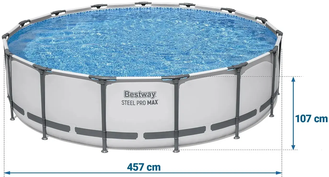 Каркасный бассейн Bestway Steel Pro Max 56488 (White/Blue) - 8