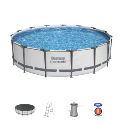Piscina cu cadru Bestway Steel Pro Max 56488BW (Grey)