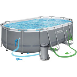 Каркасный бассейн Bestway Steel Pro Max 56620-M (Grey/Blue) Thumb