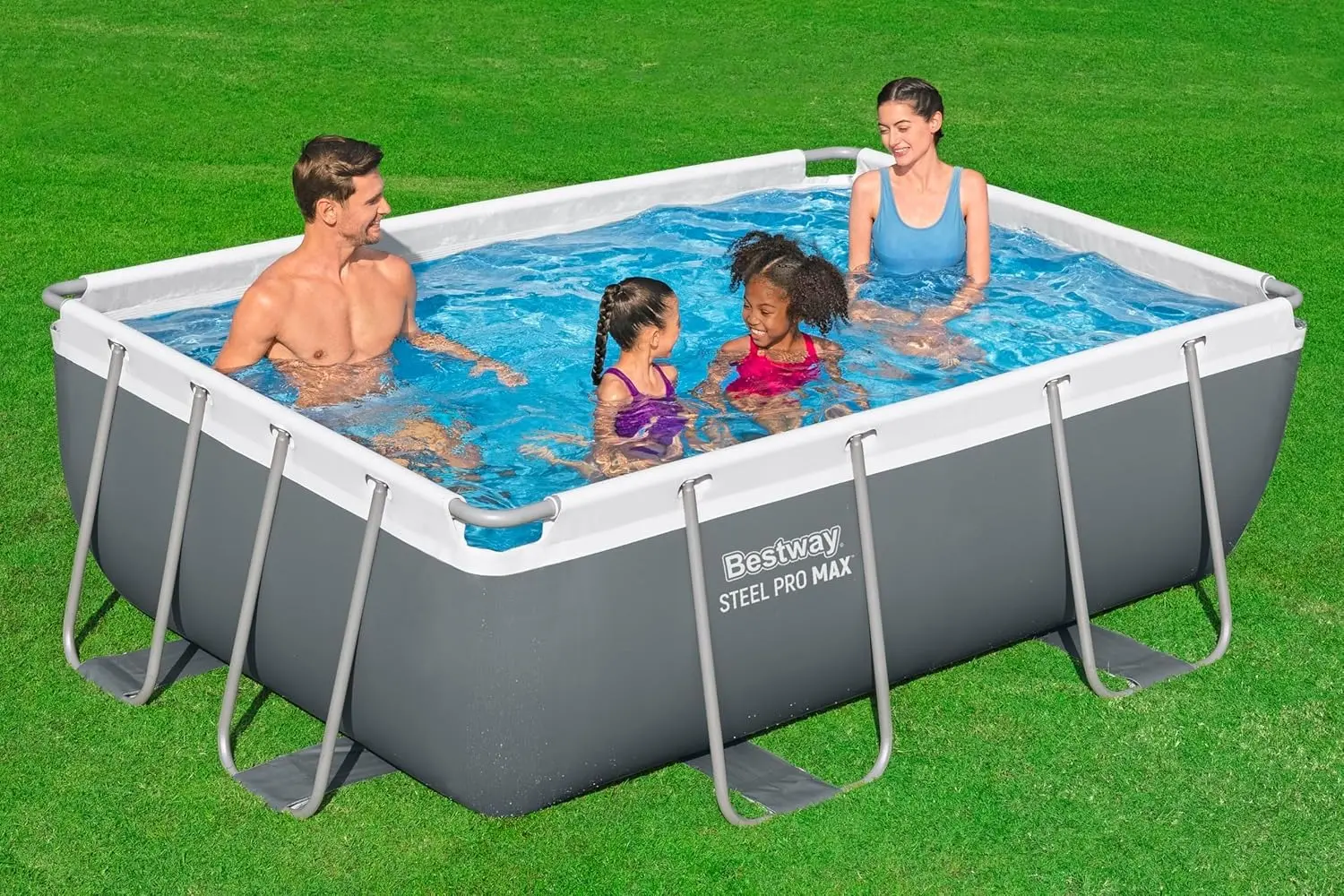 Piscina cu cadru Bestway Steel Pro Max 56629BW (Grey/Blue) - 3