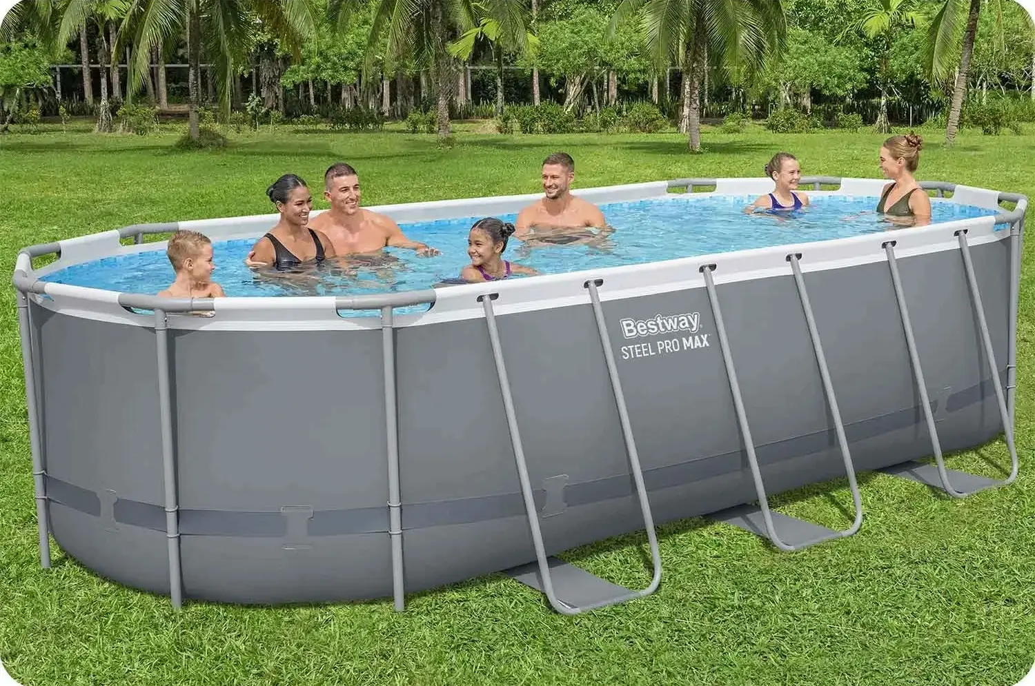 Piscina cu cadru Bestway Steel Pro Max 56710-17W1 (Grey/Blue) - 12