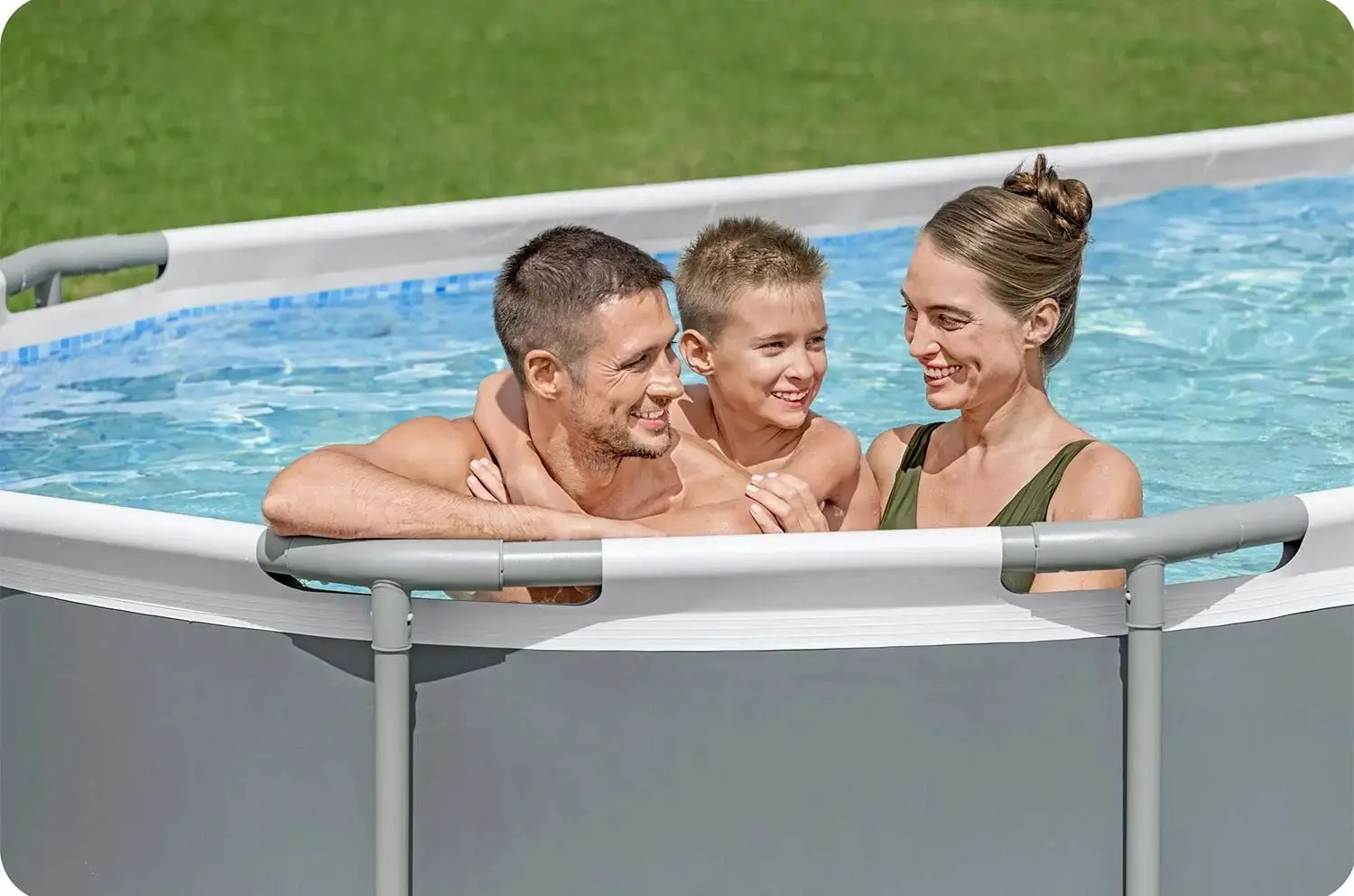 Piscina cu cadru Bestway Steel Pro Max 56710-17W1 (Grey/Blue) - 13
