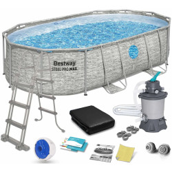 Каркасный бассейн Bestway Steel Pro Max 56946 (Grey/Blue) Thumb