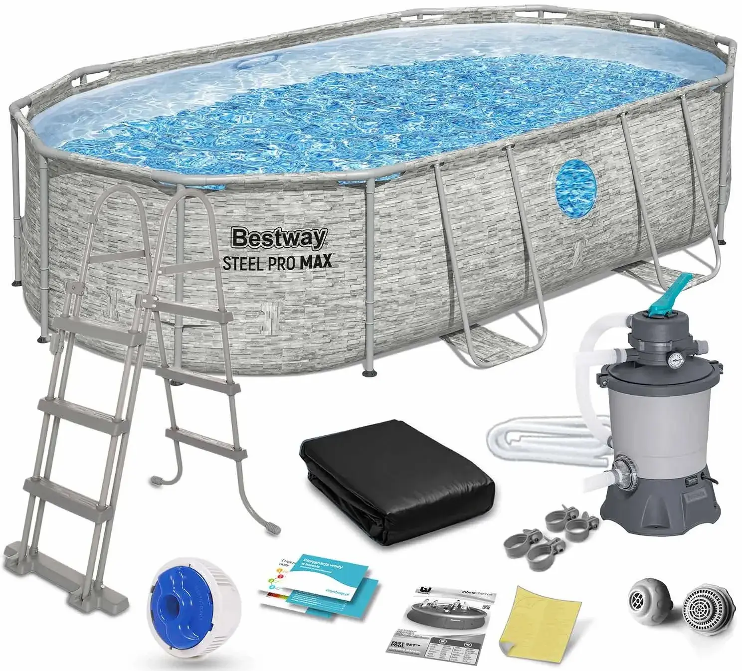 Каркасный бассейн Bestway Steel Pro Max 56946 (Grey/Blue) - 2