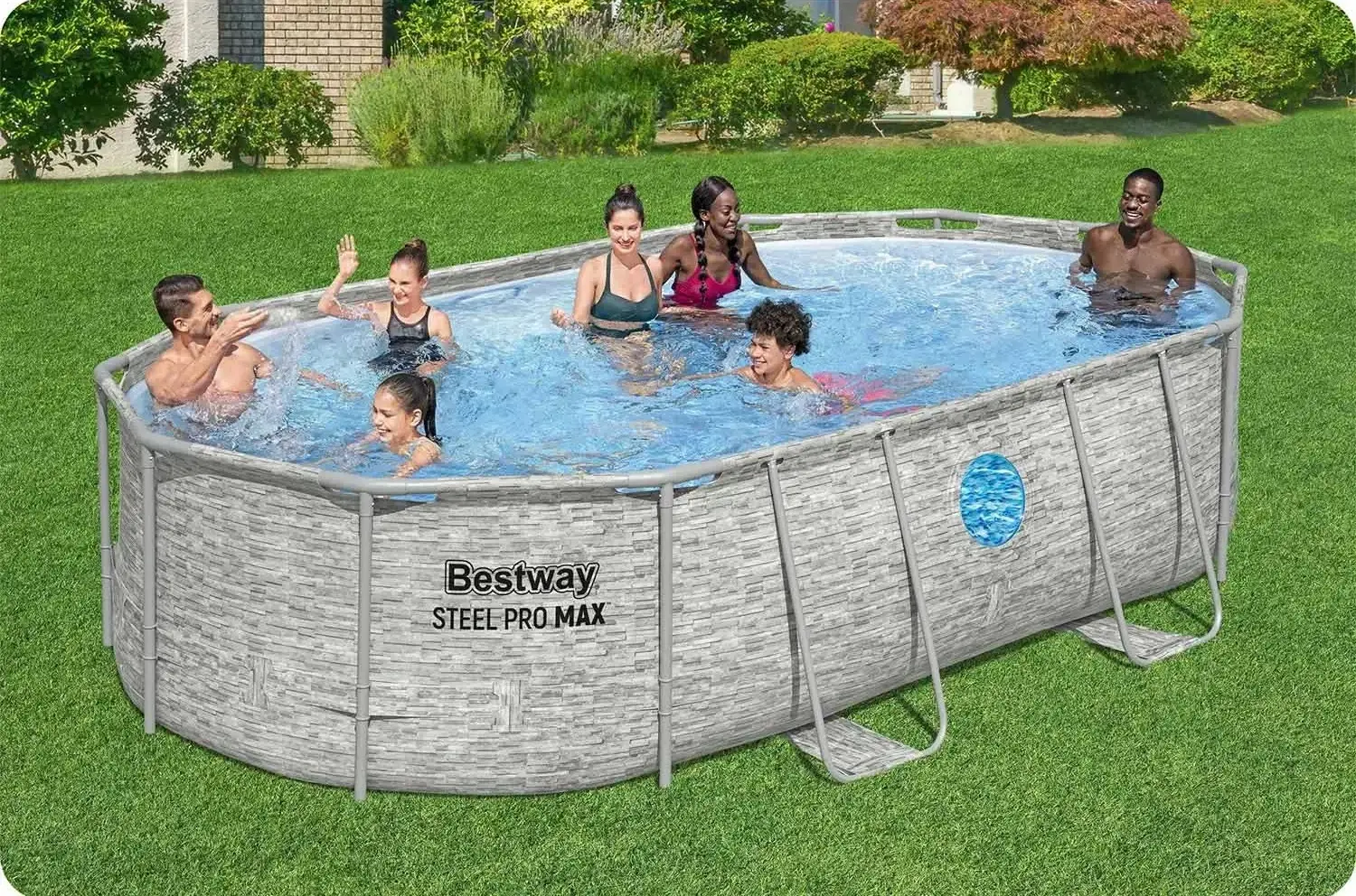 Каркасный бассейн Bestway Steel Pro Max 56946 (Grey/Blue) - 4