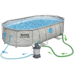 Каркасный бассейн Bestway Steel Pro Max 56946 (Grey/Blue) Thumb