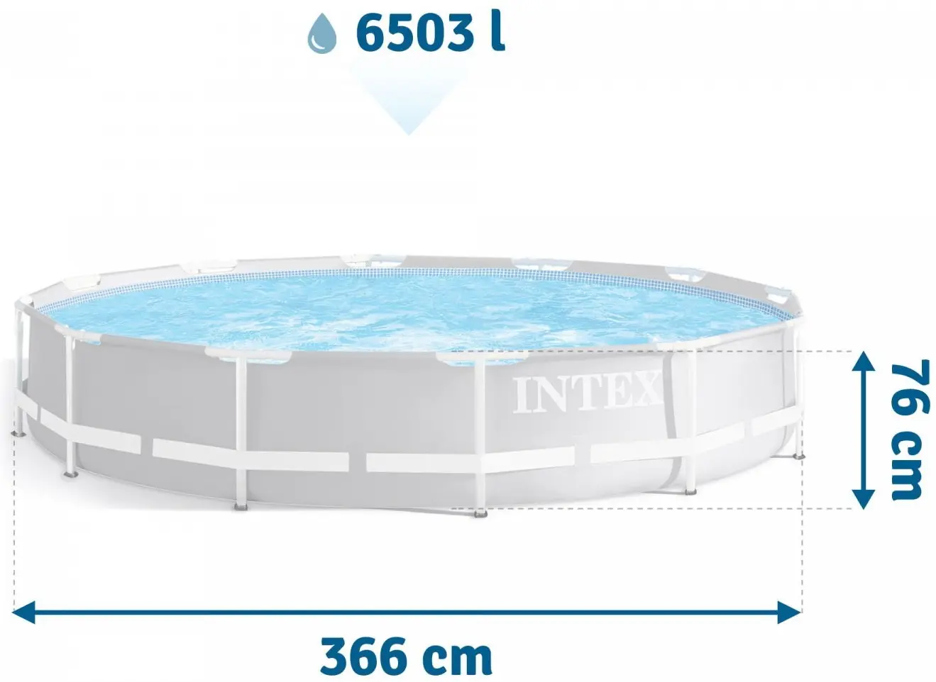 Piscina cu cadru Intex 26712 (Grey/Blue) - 2