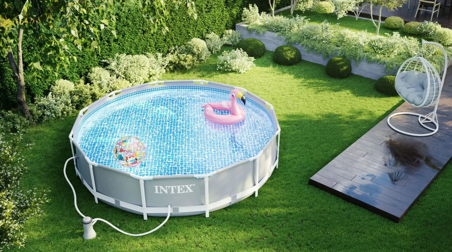 Piscina cu cadru Intex 26712 (Grey/Blue) - 4
