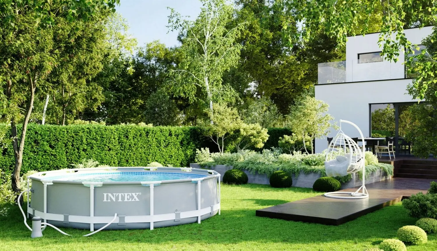 Piscina cu cadru Intex 26712 (Grey/Blue) - 5