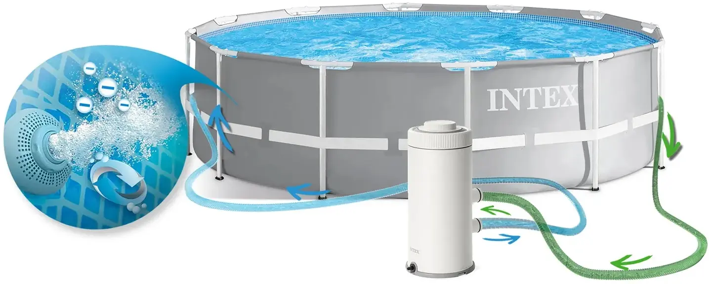 Piscina cu cadru Intex 26716 (Grey/Blue) - 7