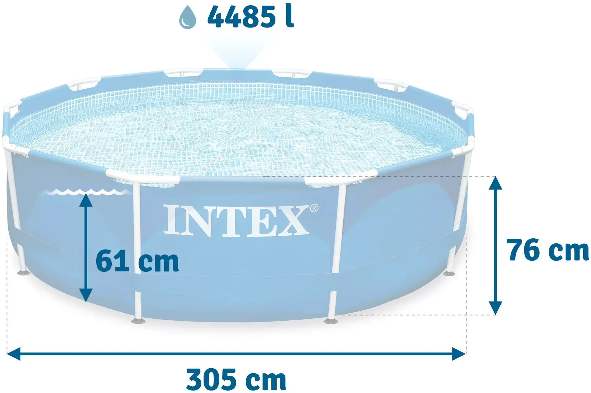 Piscina cu cadru Intex 28202 (Blue) - 6