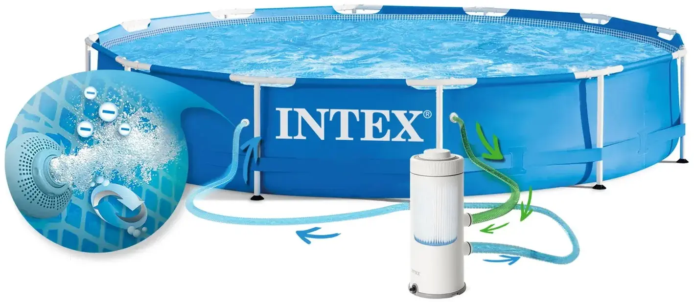 Piscina cu cadru Intex 28212-M (Blue) - 8