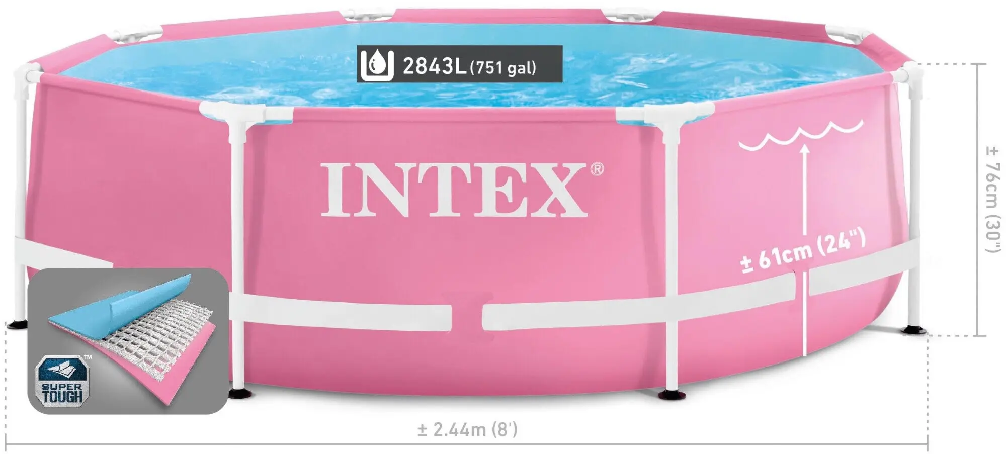 Piscina cu cadru Intex 28290 (Pink/Blue) - 2